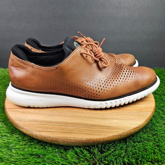Cole Haan 2.Zerogrand Men's Size 12 M Brown Laser Lined Wingtip Shoes C27879 - Picture 1 of 15